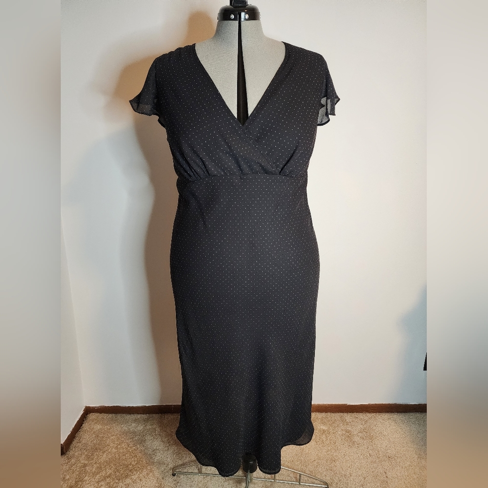 Beautiful black and white polka dot ankle length dress